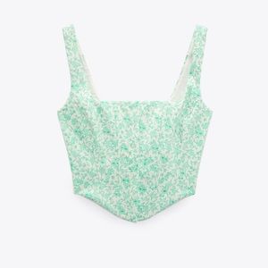 NWT ZARA Floral Corset Bustier